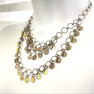 Gunmetal Links Multistrand Dangle Necklace
